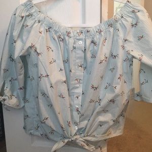 Off the shoulder crop top